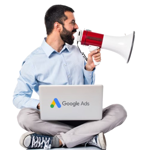Ai generated men image with google ads Stikers